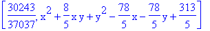 [30243/37037, x^2+8/5*x*y+y^2-78/5*x-78/5*y+313/5]